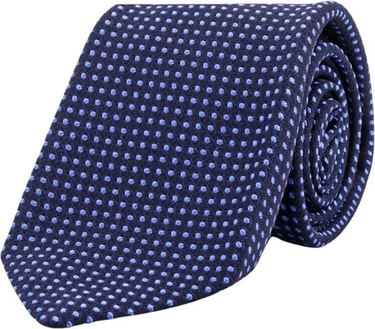 Kiton Luxe zijden stropdas met stijlvolle stippen Blauw Heren