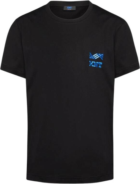 Kiton Luxe Zwarte T-Shirt van Katoen met Natuurlijke Stretch Zwart Heren