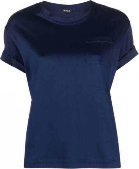 Kiton Navyblauw Patch-Pocket Katoenen T-Shirt Blauw Dames