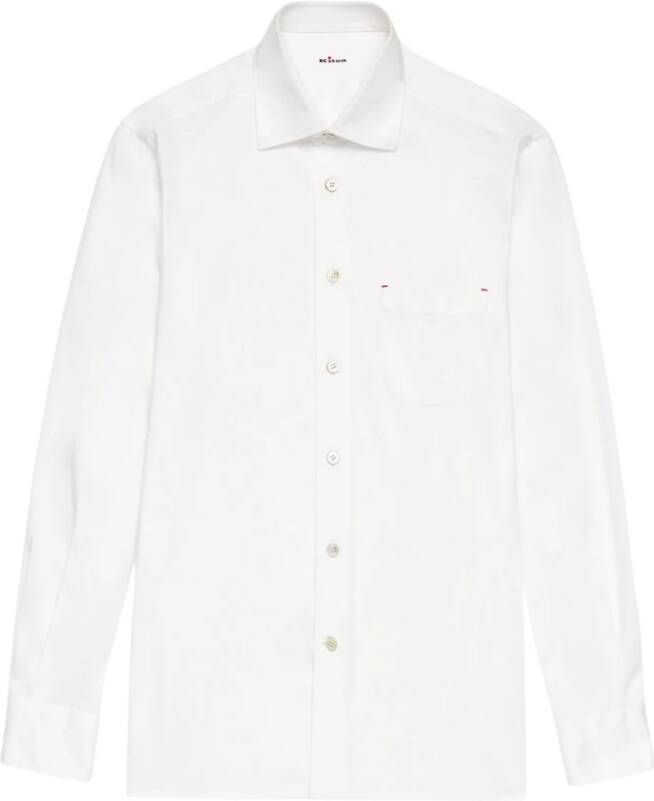 Kiton Nerano Katoenen Shirt White Heren