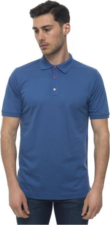Kiton Polo shirt met korte mouwen Blauw Heren