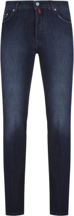 Kiton Rechte Pijp Denim Broek Blauw Heren