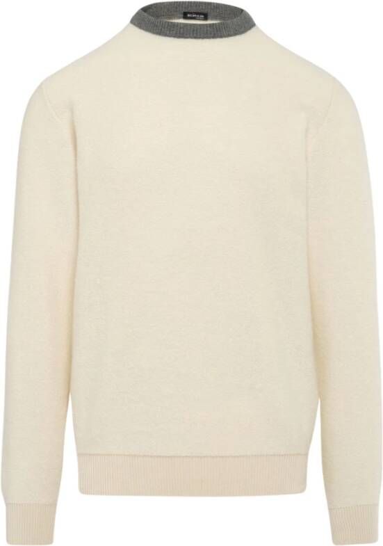 Kiton Ronde Hals Kasjmier Trui Beige Heren