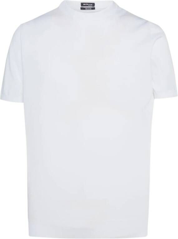 Kiton Ronde hals katoenen jersey T-shirt White Heren