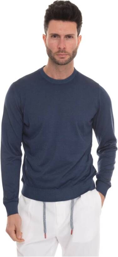 Kiton Ronde hals pullover Blauw Heren