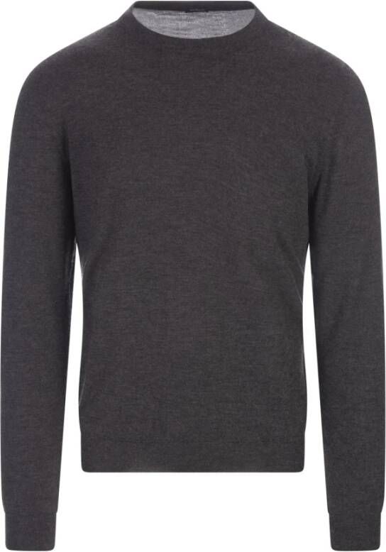 Kiton Klassieke Zijde en Kasjmier Pullover Grijs Heren