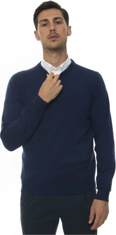 Kiton Round-neck pullover Blauw Heren