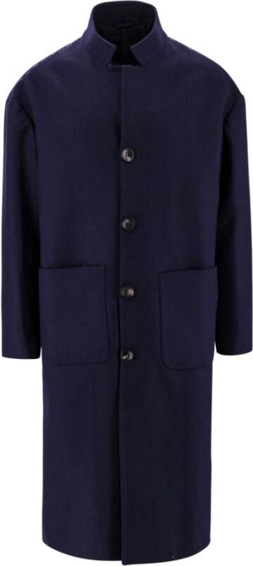 Kiton Single-Breasted Coats Blauw Heren