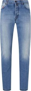 Kiton Slim-Fit Katoenen Jeans in Lichtblauwe Wassing Blauw Heren
