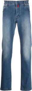 Kiton Slim-Fit Stretch Jeans met Logo Patch Blauw Heren