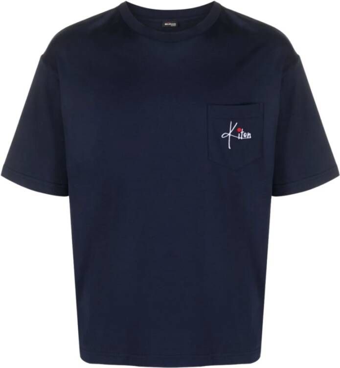 Kiton Stijlvolle Katoenen T-shirt voor Heren Blauw Heren