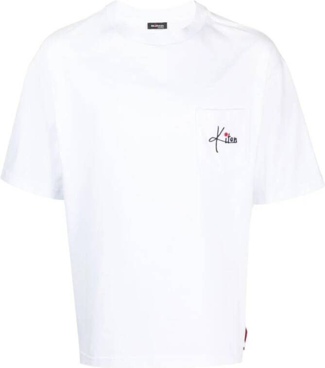 Kiton Stijlvolle katoenen T-shirt voor heren White Heren