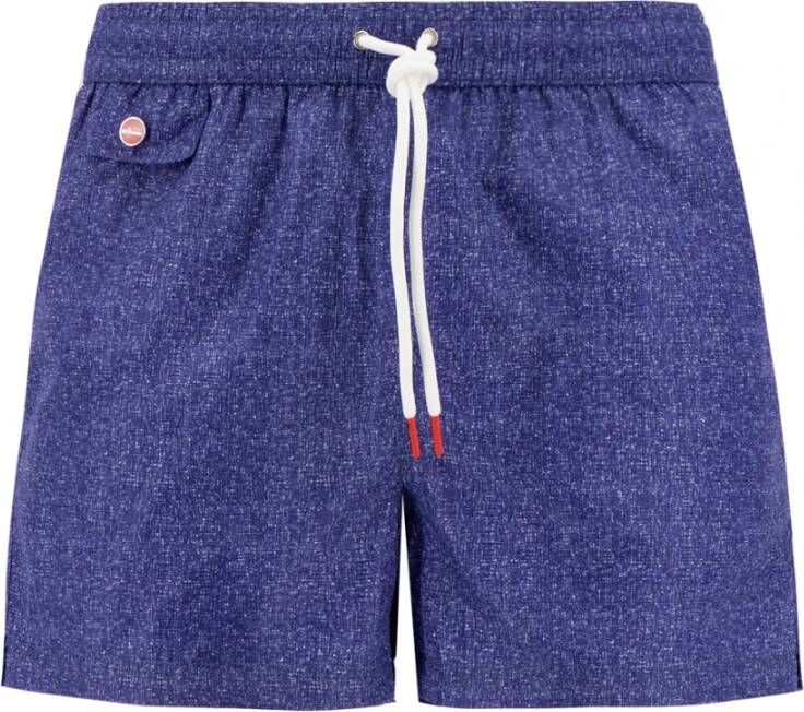 Kiton Strandkleding Shorts met Abstract Patroon Blauw Heren
