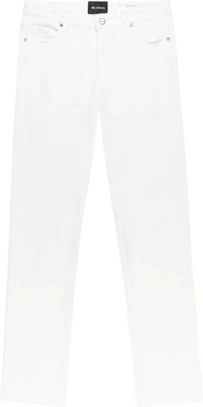 Kiton Stretch witte denim jeans Wit Dames