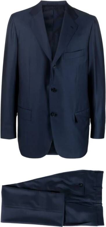 Kiton Suit Sets Blauw Heren