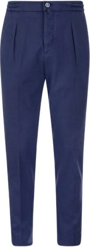 Kiton Suit Trousers Blauw Heren