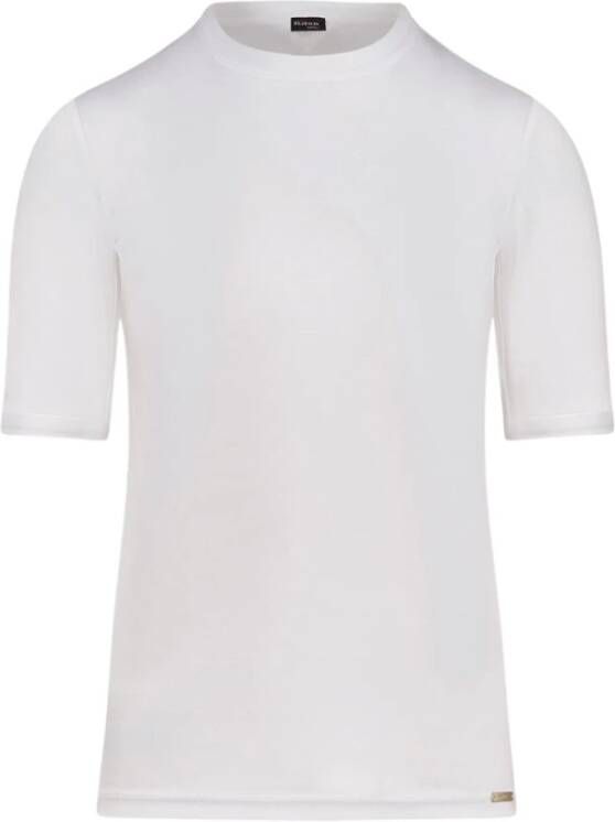 Kiton T-shirt met Ronde Hals en Korte Mouwen en Zakdetails White Dames