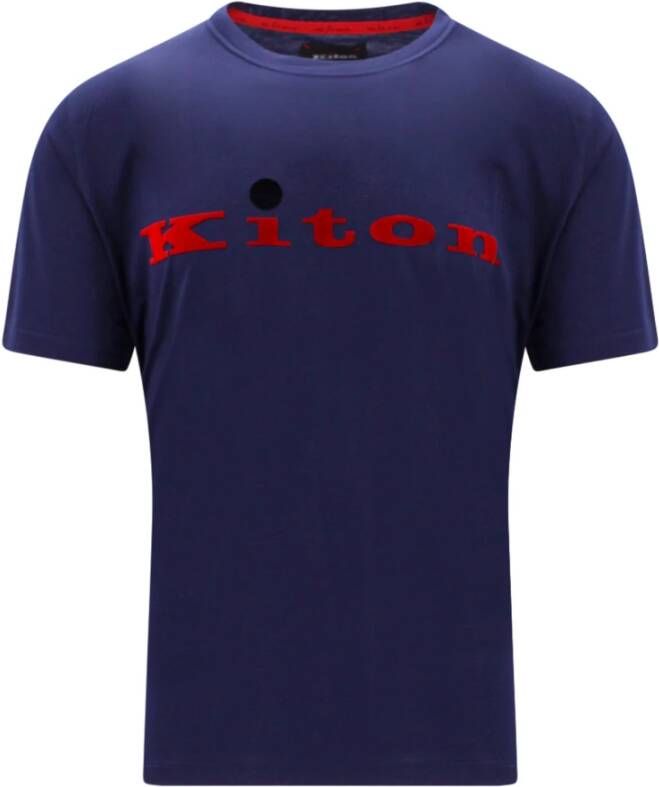 Kiton T-Shirts Blauw Heren