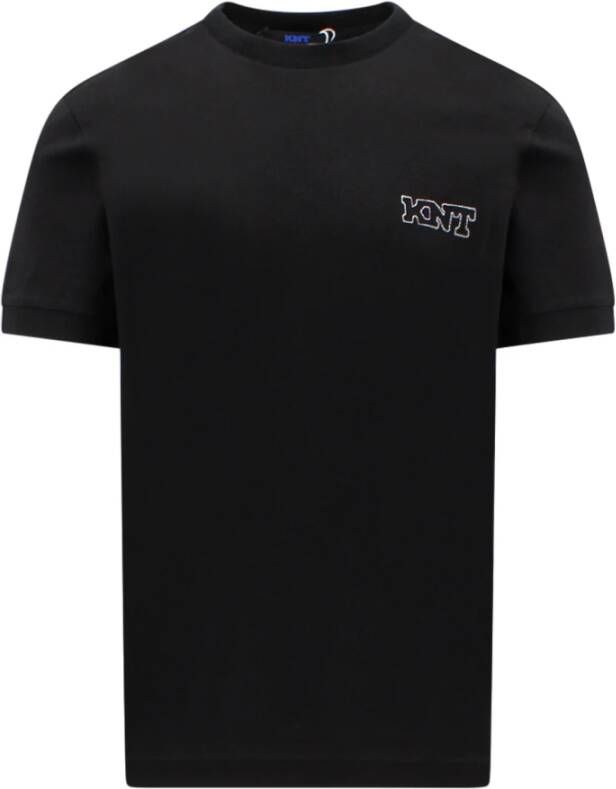 Kiton Upgrade je casual garderobe met dit katoenen T-shirt met geborduurd logo Zwart Heren