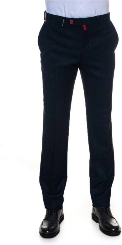 Kiton Verrijk je garderobe met klassieke gestreepte broeken Blauw Heren