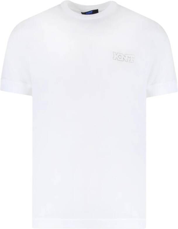 Kiton Witte Ss23 Ribgebreide T-Shirt Wit Heren