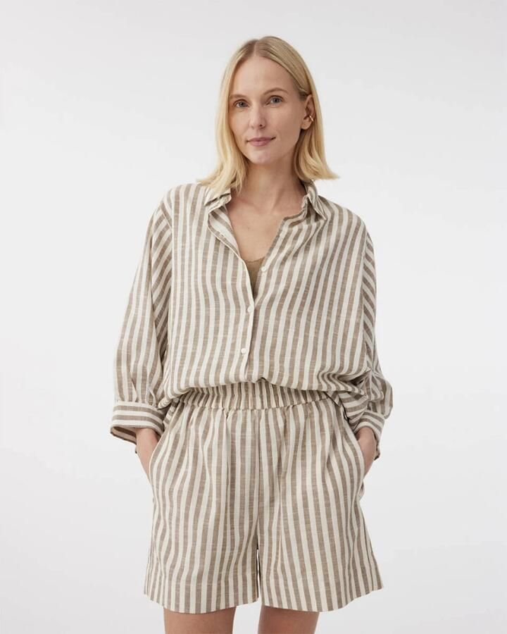 Knit-ted Blouse Korte Mouw Becca Brown Dames - Foto 2