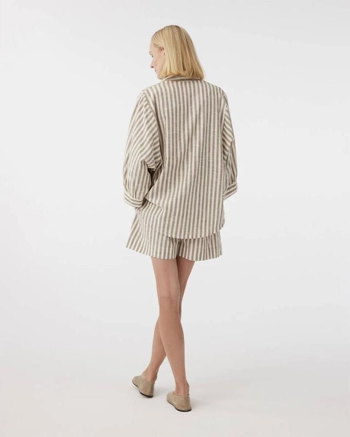 Knit-ted Blouse Korte Mouw Becca Brown Dames - Foto 3