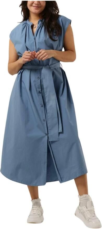 Knit-ted Geruite Midi Jurk Lichtblauw Blue Dames - Foto 3