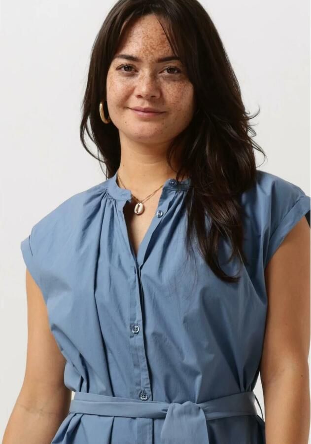 Knit-ted Geruite Midi Jurk Lichtblauw Blue Dames