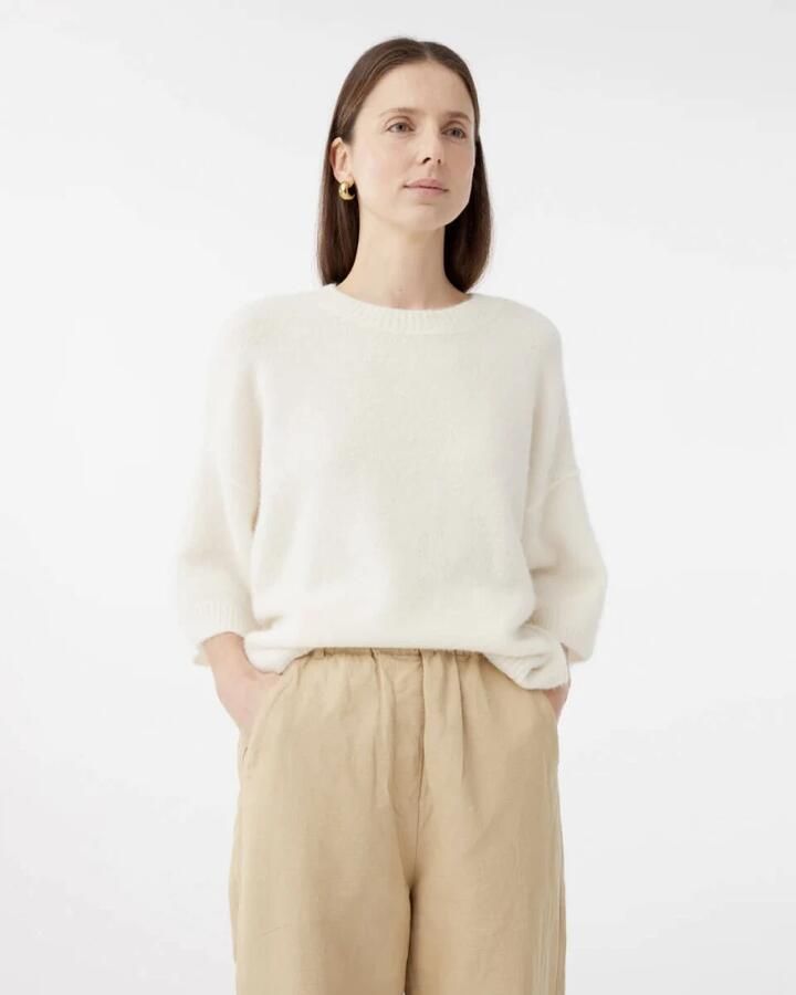 Knit-ted Korte Mouw Pullover Megan Beige Dames
