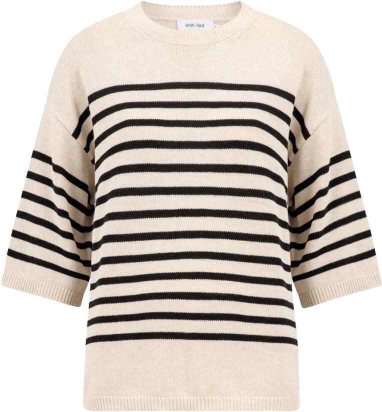 Knit-ted Korte Mouw Pullover Nanda Beige Dames - Foto 8