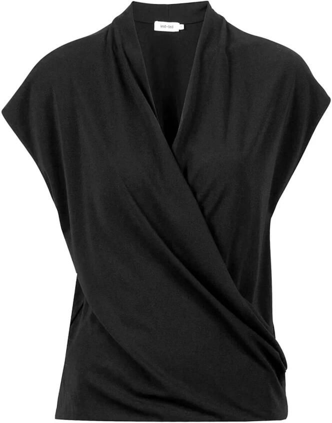 Knit-ted Mouwloze Jet Top Black Dames