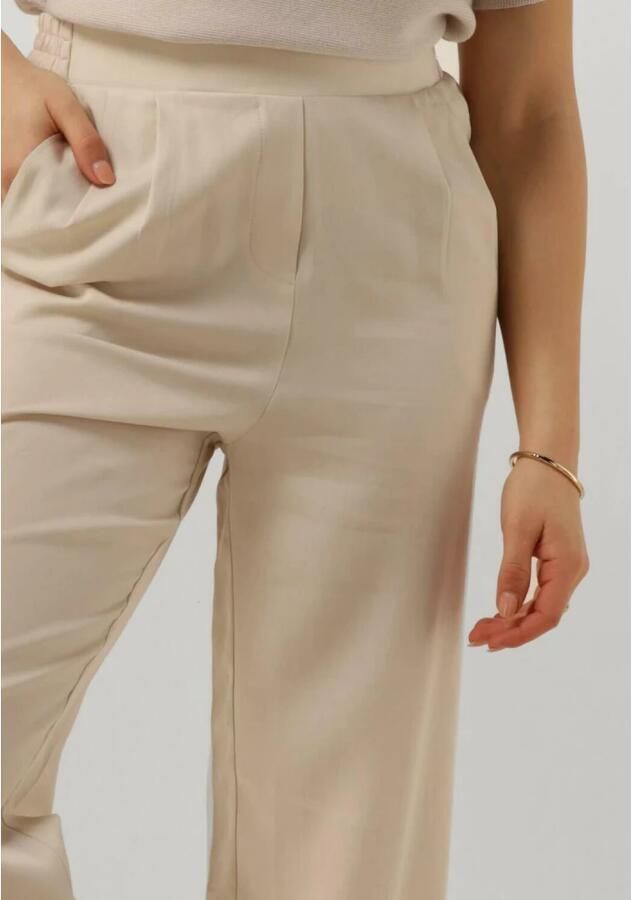 Knit-ted Wijde Broek Wendy Beige Dames