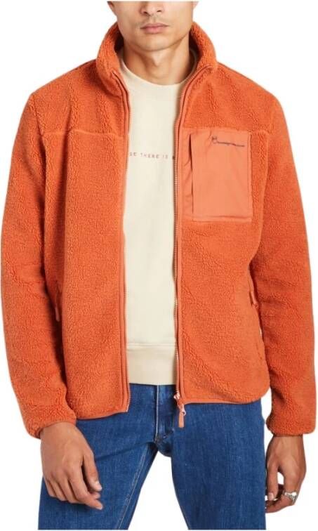 Knowledge Cotton Apparel Elm Fleece Zip Sweatshirt Oranje Heren