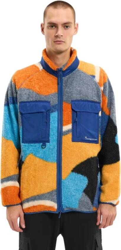 Knowledge Cotton Apparel Fleece jassen Blauw Heren