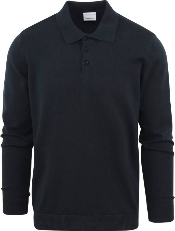 Knowledge Cotton Apparel KnowledgeCotton Apparel Poloshirt Lange mouwen Navy Blauw Heren