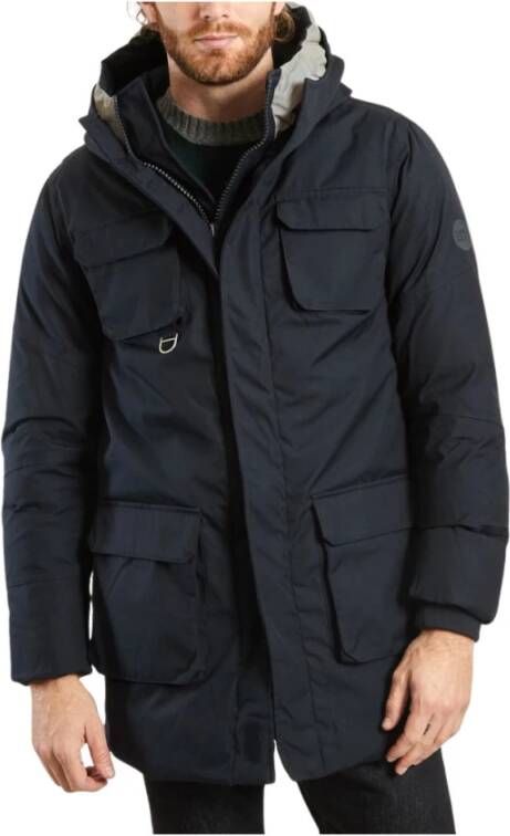 Knowledge Cotton Apparel Tonale pocketparka Blauw Heren