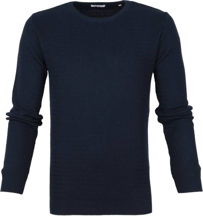 KnowledgeCotton Apparel Trui Waves Donkerblauw - Foto 1
