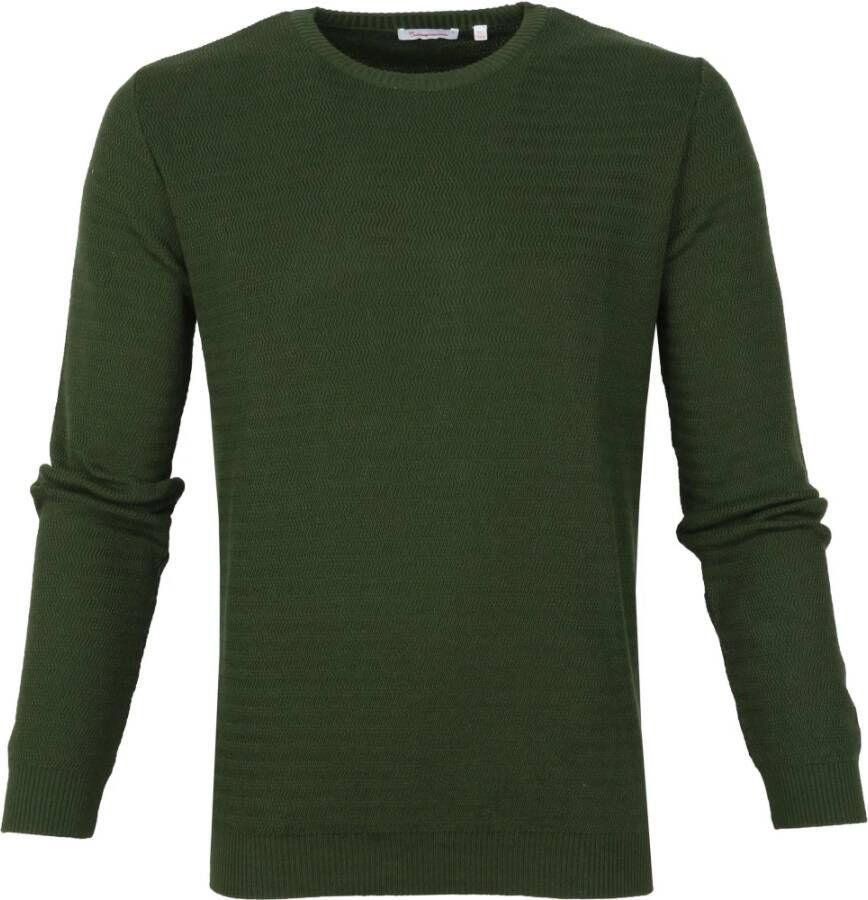 KnowledgeCotton Apparel Trui Waves Donkergroen - Foto 1