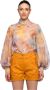 Kocca Abstracte Pastel Blouson Mouw Shirt Meerkleurig Dames - Thumbnail 2