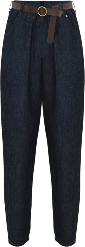 Kocca Baggy jeans met elastische taille en riem Zwart Dames
