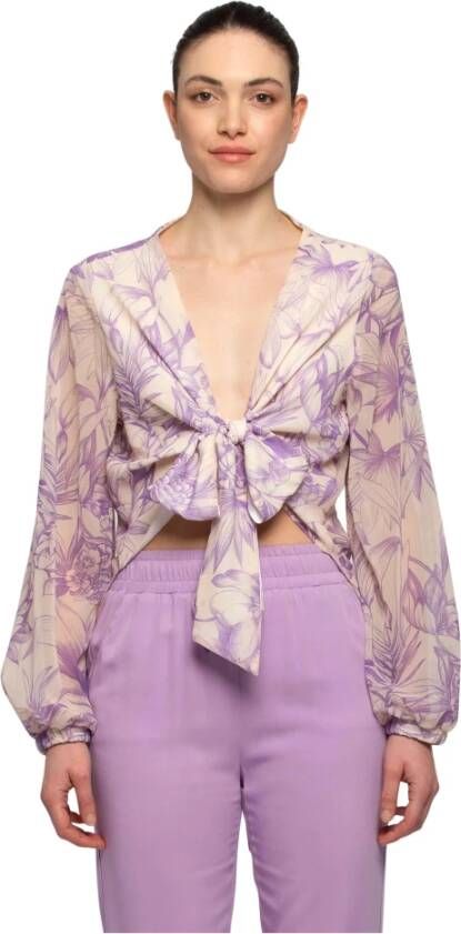 Kocca Bloemenprint blouse uit de Gold Collection Purple Dames