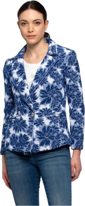 Kocca Bloemenprint jasje Blauw Dames