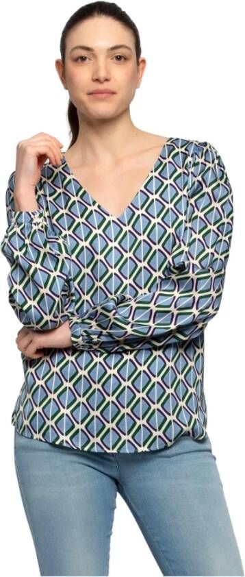 Kocca Blouse met geometrisch patroon Blauw Dames