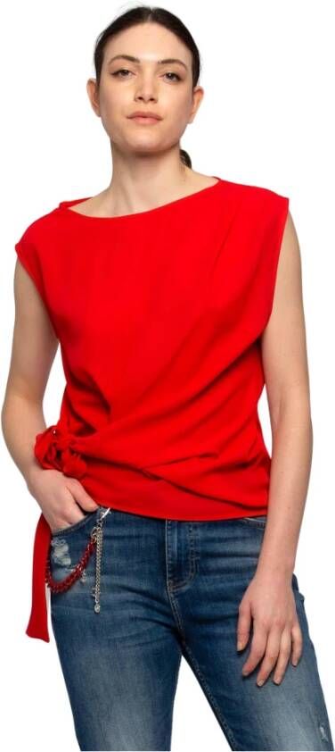 Kocca Blouse met zijdelingse knoop Rood Dames