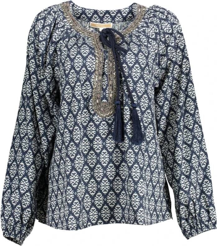 Kocca Vintage Jacquard Blouse Blue Dames