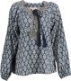 Kocca Blauwe Polyester Shirt met Lange Mouwen Multicolor Dames - Thumbnail 1