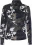 Kocca Camouflage Blouse met Hoge Hals en Voorkant Drapering Black Dames - Thumbnail 1