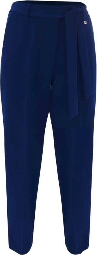 Kocca Broek met comfortabele pasvorm en riem Blauw Dames