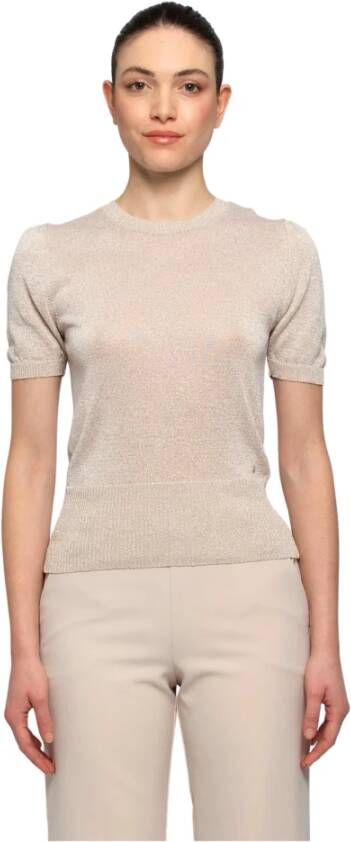 Kocca Casual Viscose Ronde Hals Top Beige Dames
